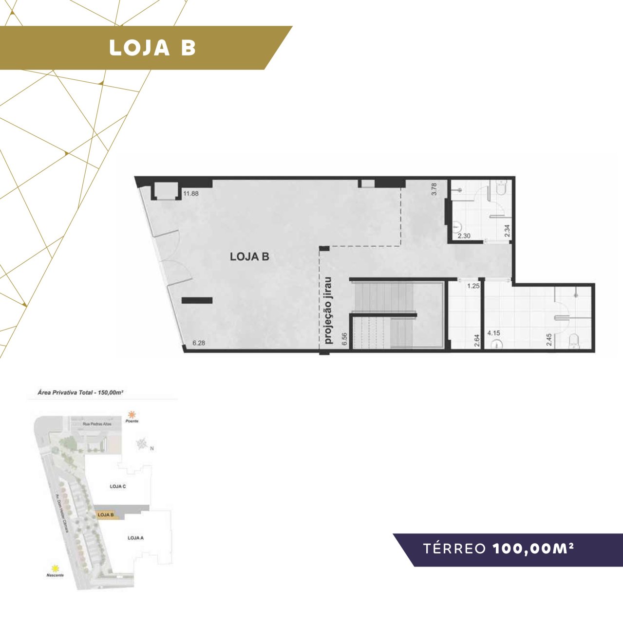Loja B · térreo · 100,00 m²